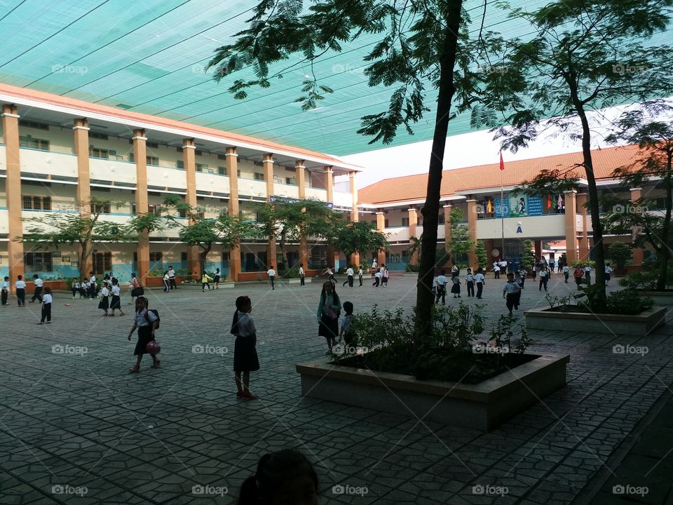 covered school courtyard