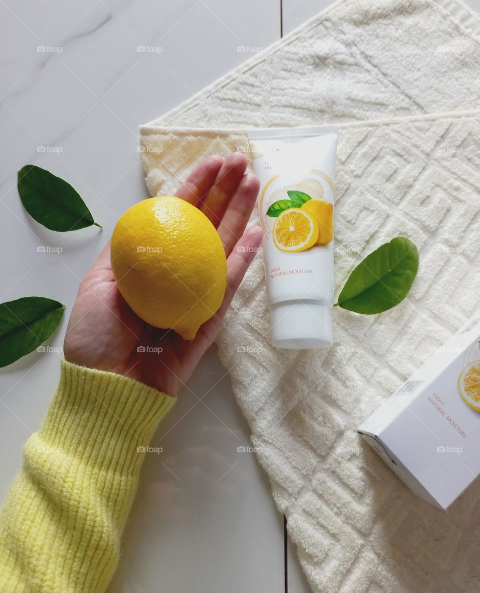 hand cream with lemon.