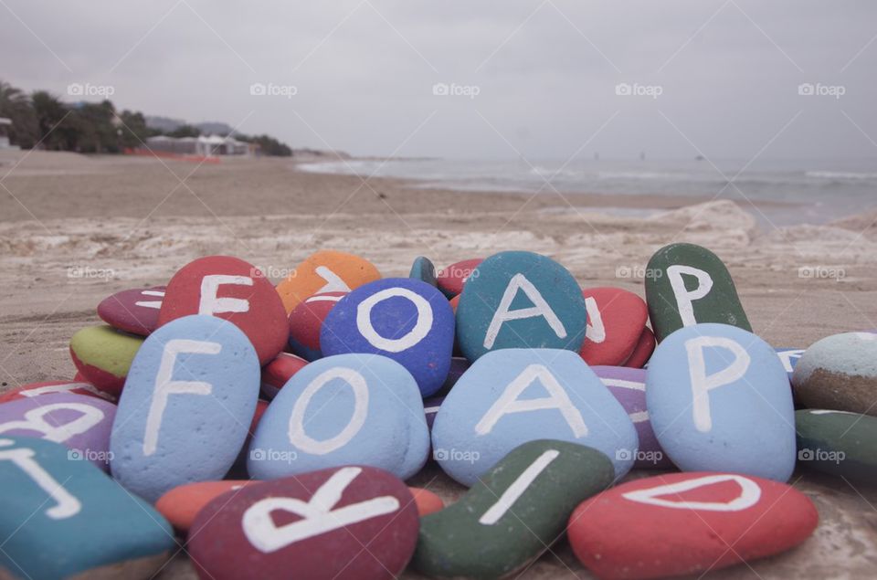 Foap on colourful stones