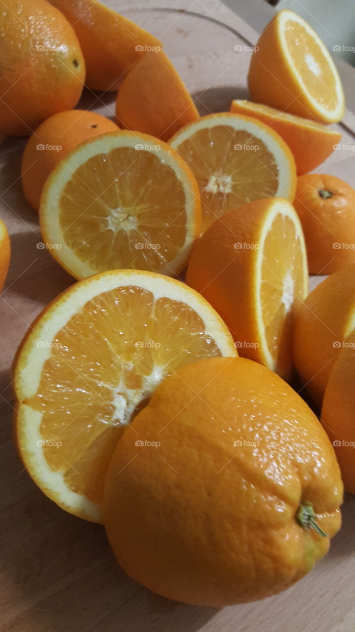 Oranges ready for juicing