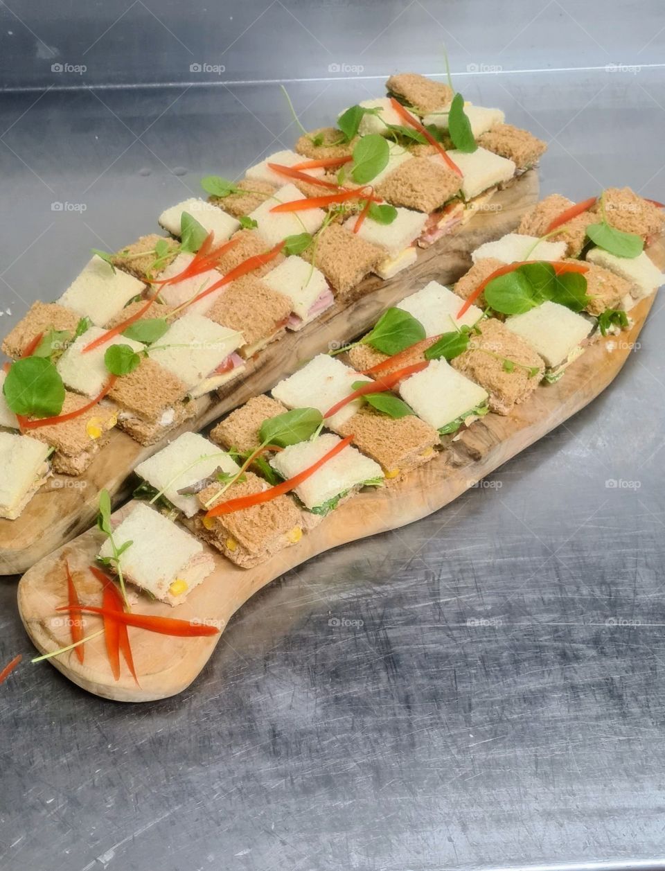 chess board of sandwiches