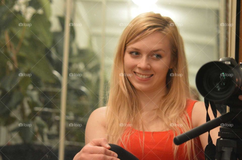 Young woman looking at camera