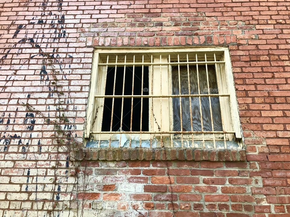 Old barred window