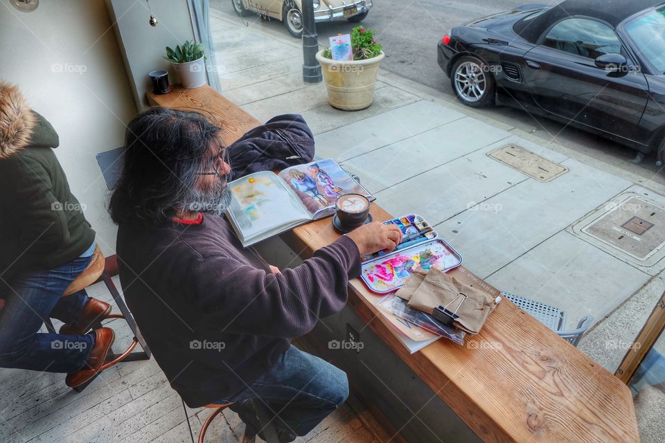 City coffee shop artist 
