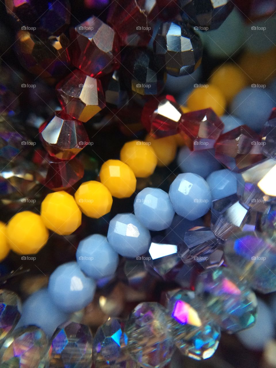 multicolor faceted beads