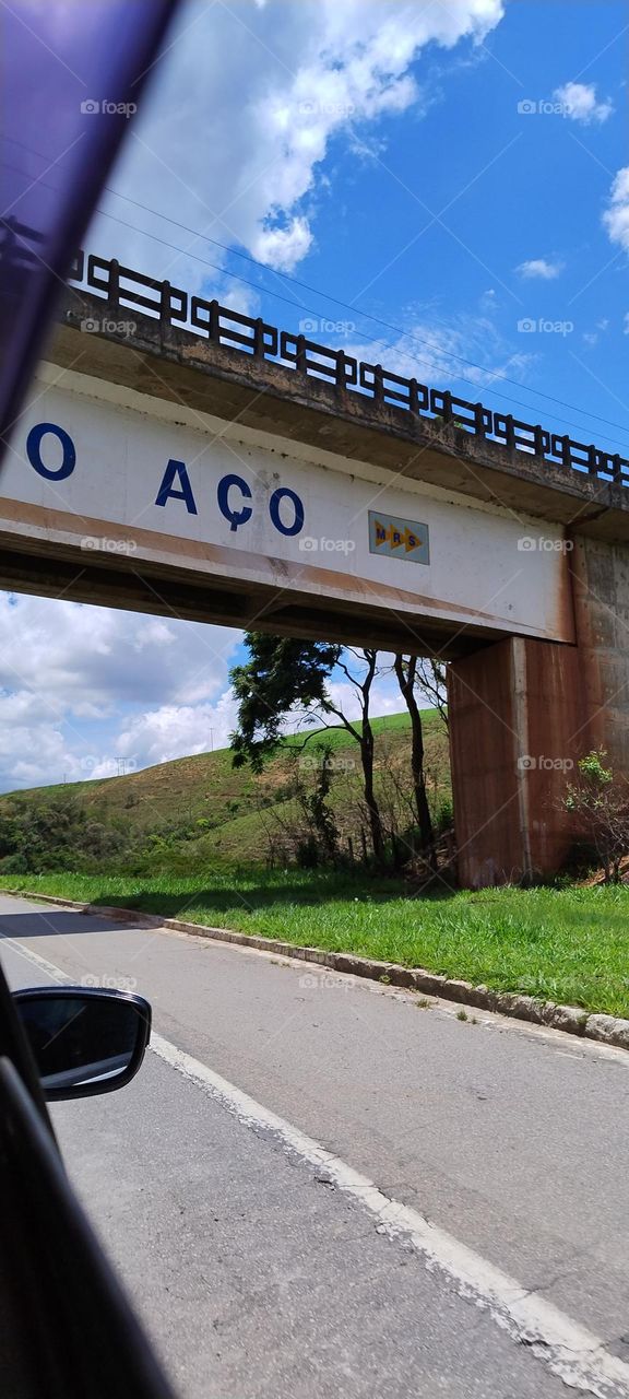 steel railway where the train passes