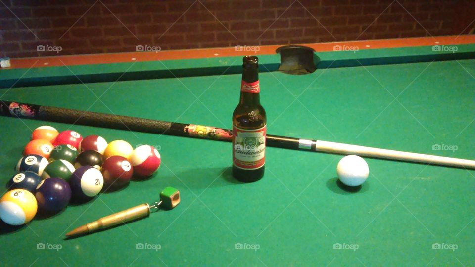 buds and pool. pool and some cold ones with some friends