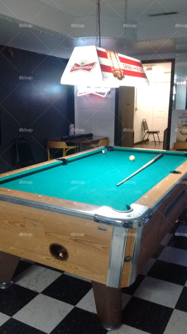 Pool table. Game over