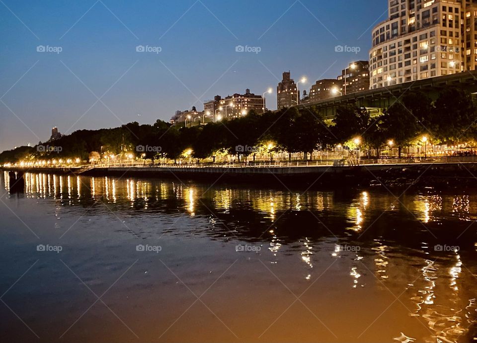 Buildings, lights and its reflections 