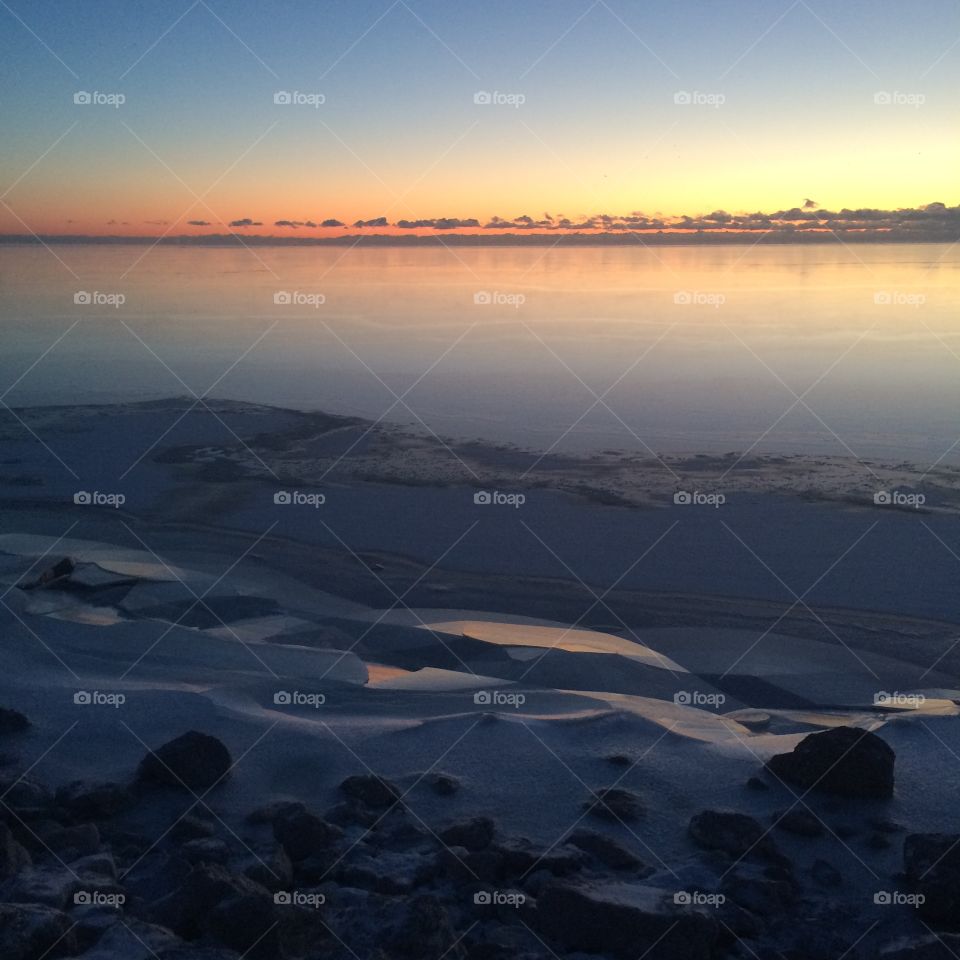 Ice sunrise Michigan 