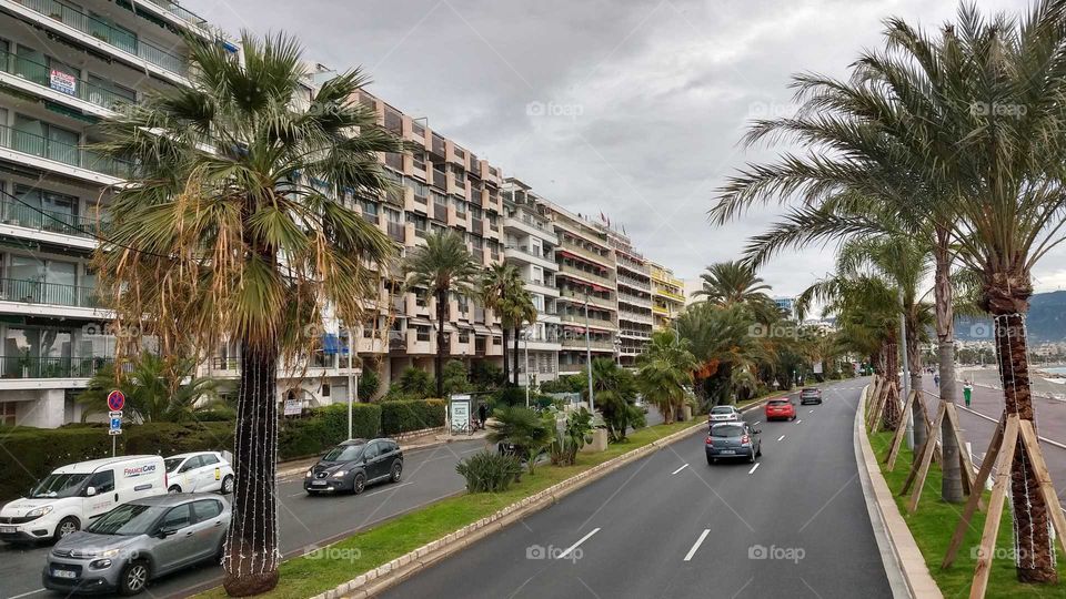 A road in Nice, Cote d'Azur.