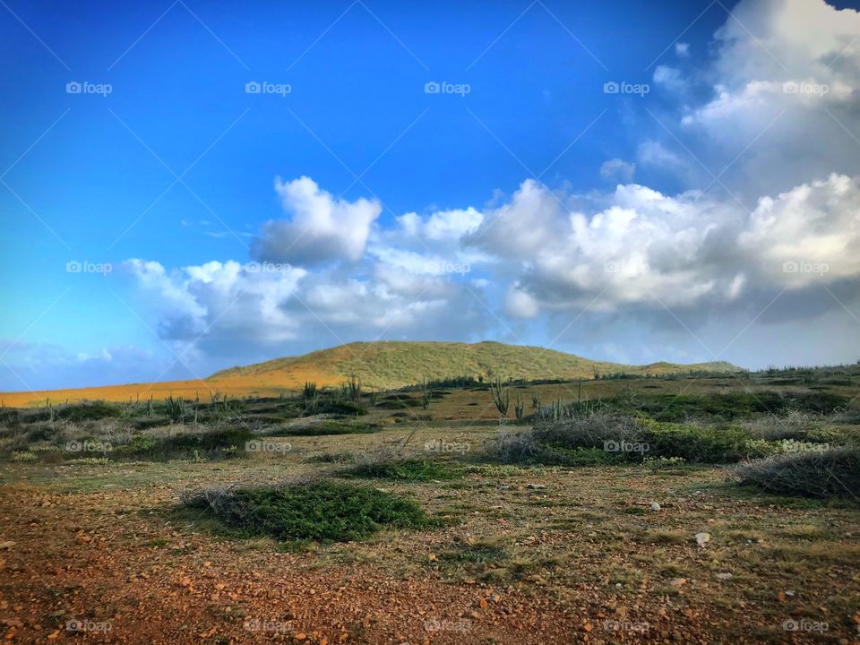 Amazing view of blue skies and land in Aruba during our UTV excursion with Carnival Sunshine Cruise 