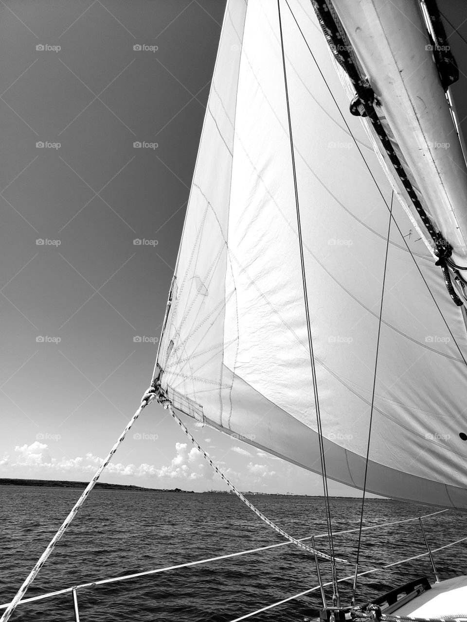 Black and white sail