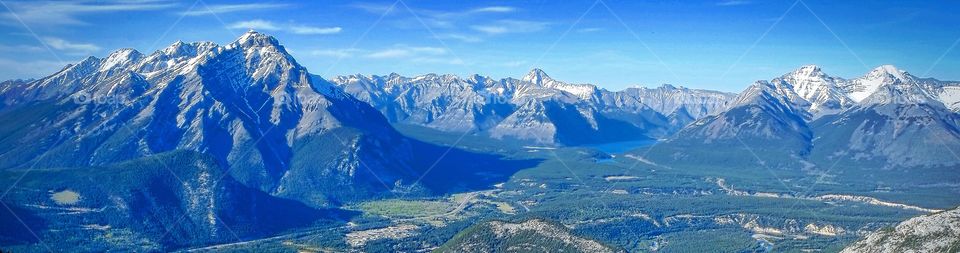 Scenic view of mountain ranges