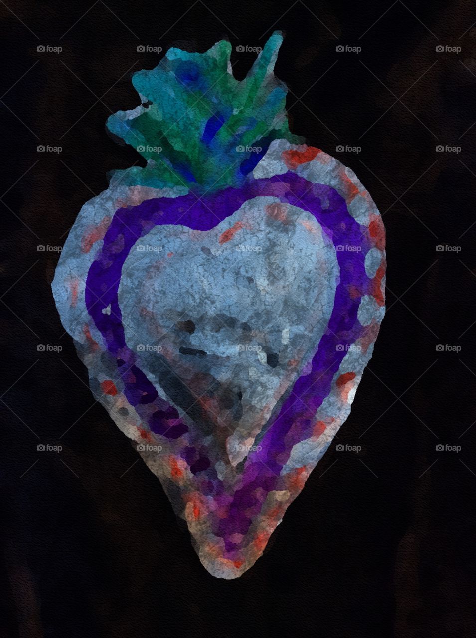 Grunge heart- digitally edited, from a photo of my artwork