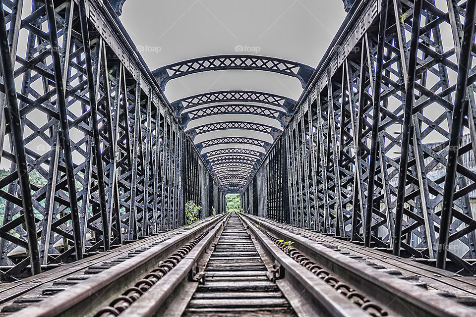 Empty railroad track