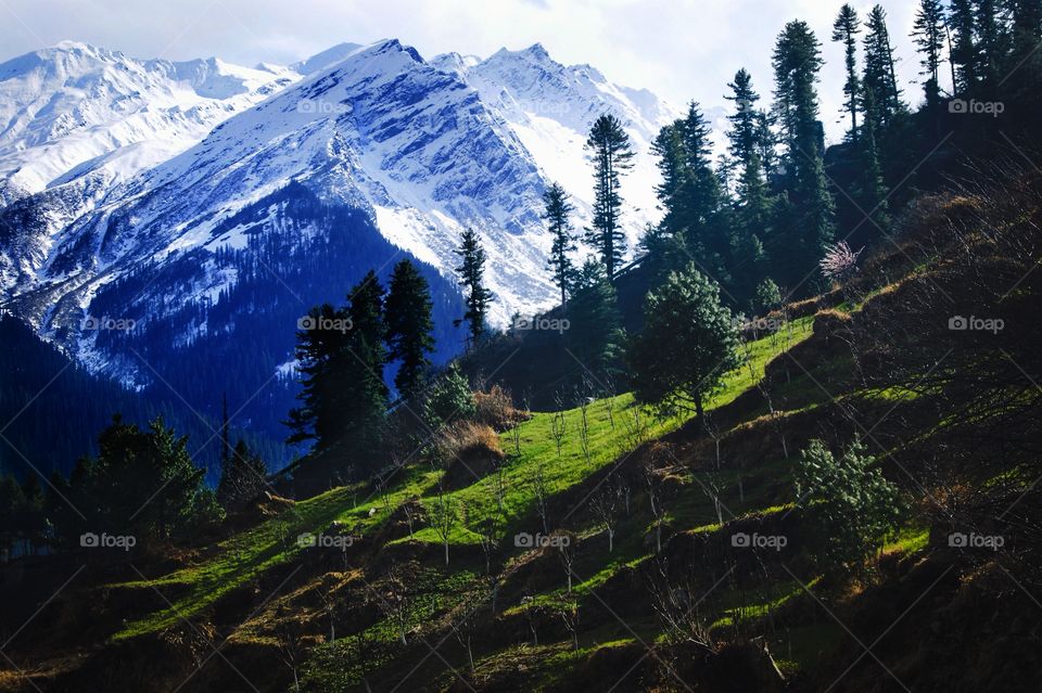 View of snowy mountains