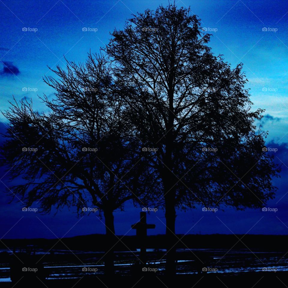 Blauer Sonnenuntergang