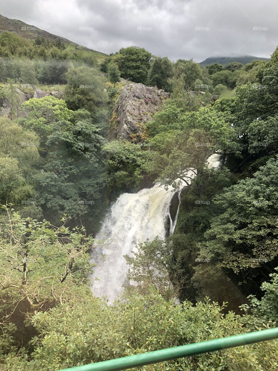 Beautiful waterfall in the welsh countryside 