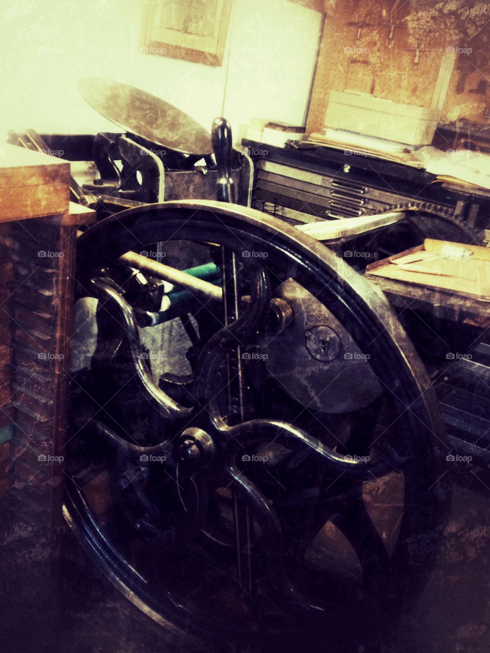 Antique letterpress restored to working condition