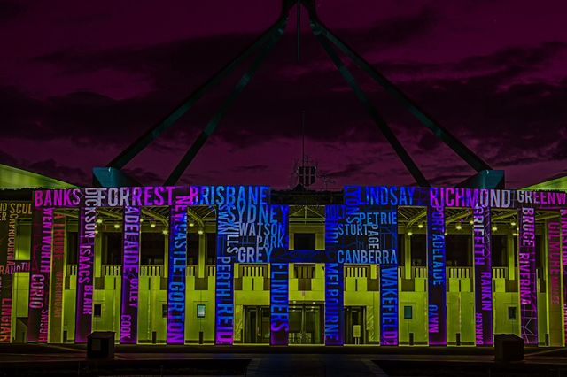 Canberra Parliament House enlighten festival