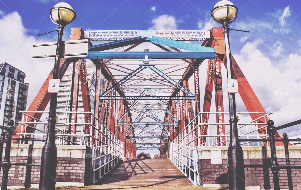 Media City . Iconic bridge of Media City, Salford. The heart of all media