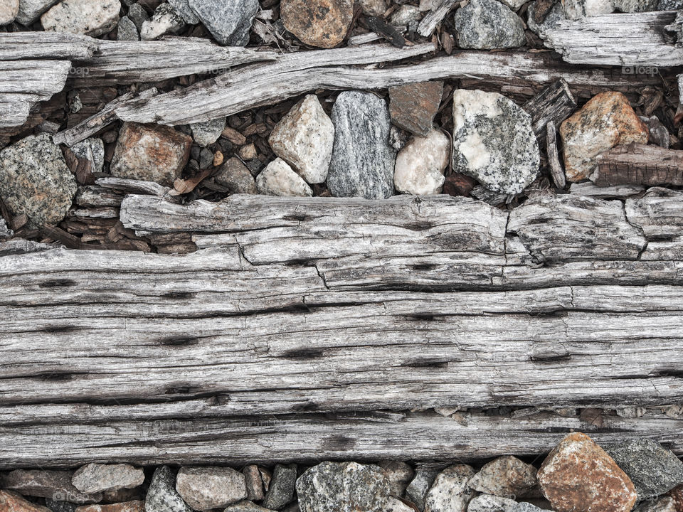 Abstract of wood and rock