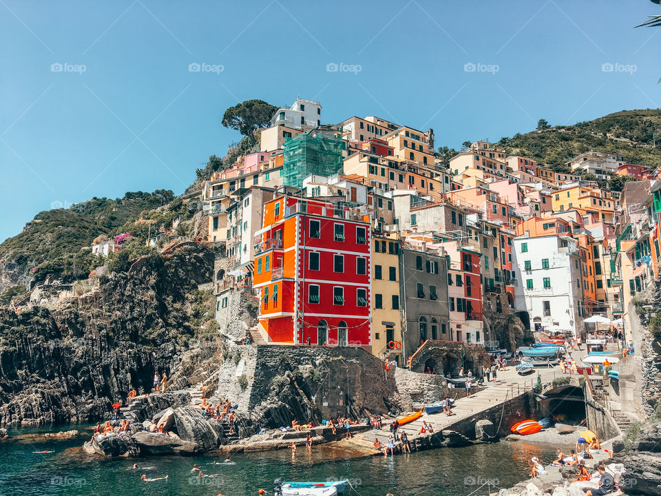 Beautiful and colourful Riomaggiore, a village and comune in the province of La Spezia, situated in a small valley in the Liguria region of Italy. It is the most southern village of Cinque Terre