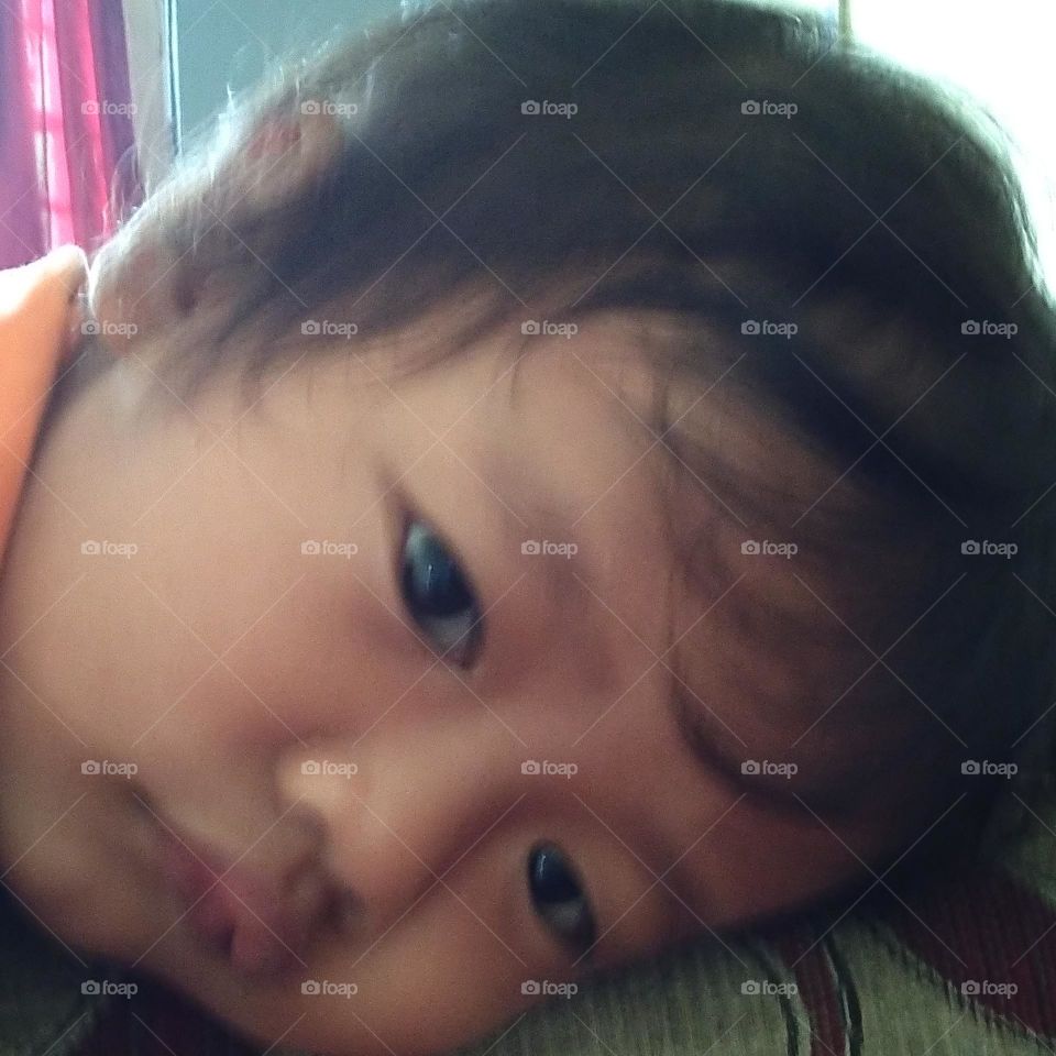 Bored child , cute boy , child wake up