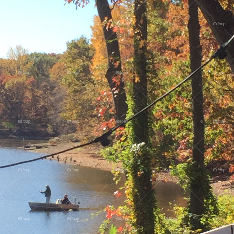 Fall fishing at Farrington Lake, NJ