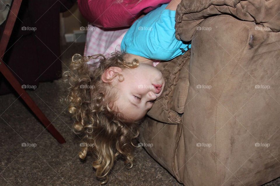 Close-up of a girl sleeping