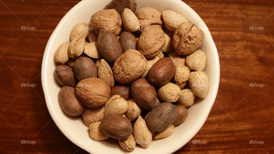 Bowl of mixed nuts.