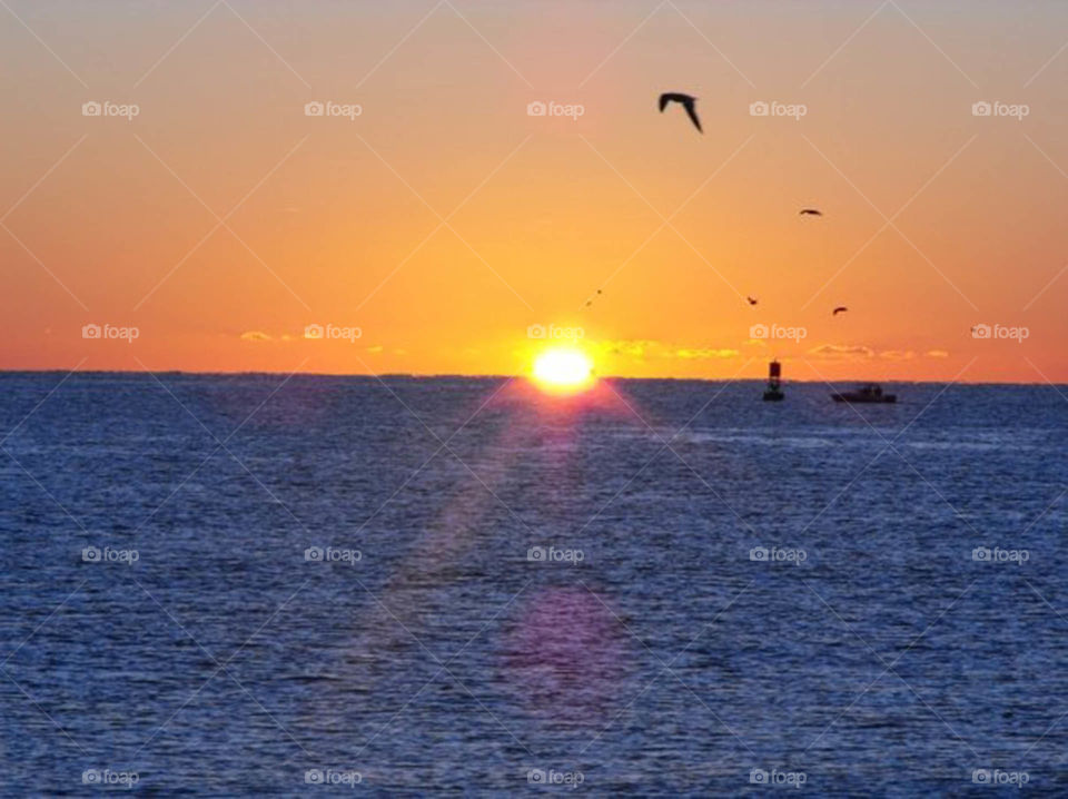 Sunrise in Hutchinson Island. Early morning colorful sunrise at Hutchinson Island Florida