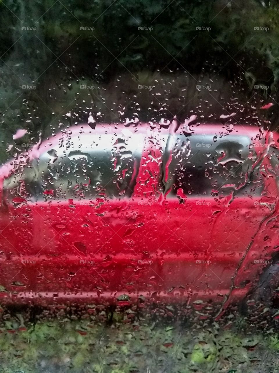 View through the droplets