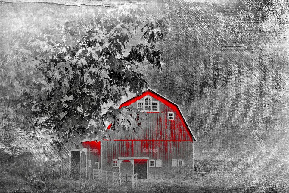 Cool old red barn