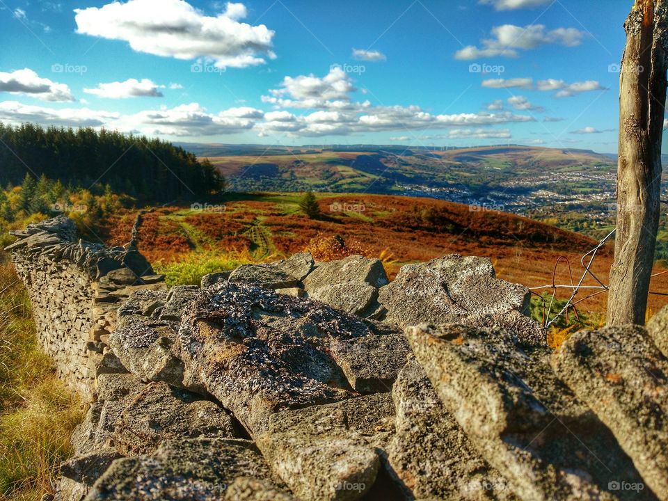 Cwmbach mountain, Aberdare, Cynon Valley, Wales - October, 2018