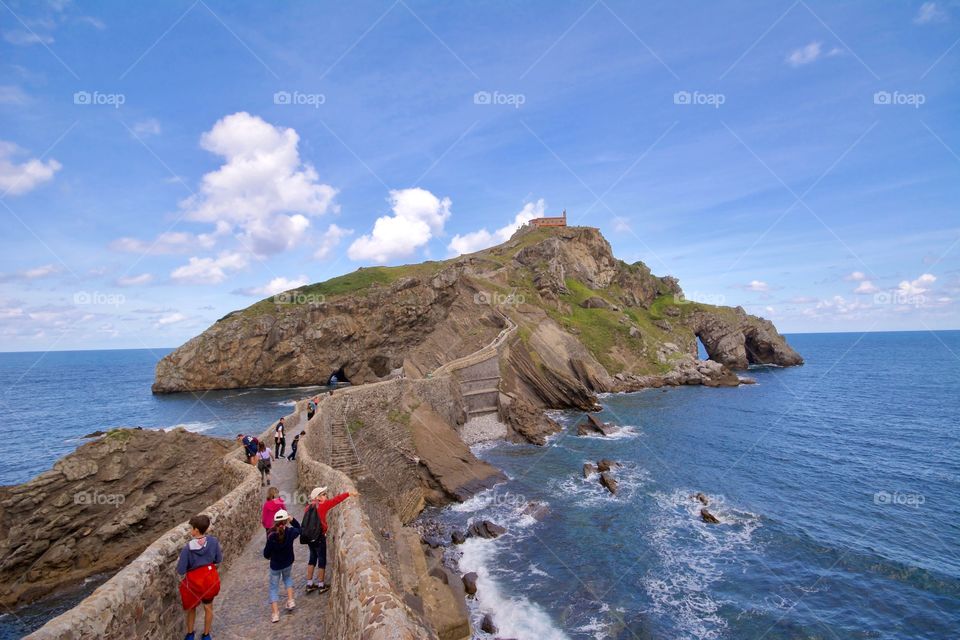 On my way to the top of Gaztelugatxe in Spain 