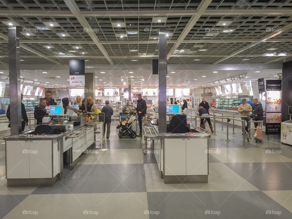 The restaurant at the department store IKEA in Malmö Sweden.