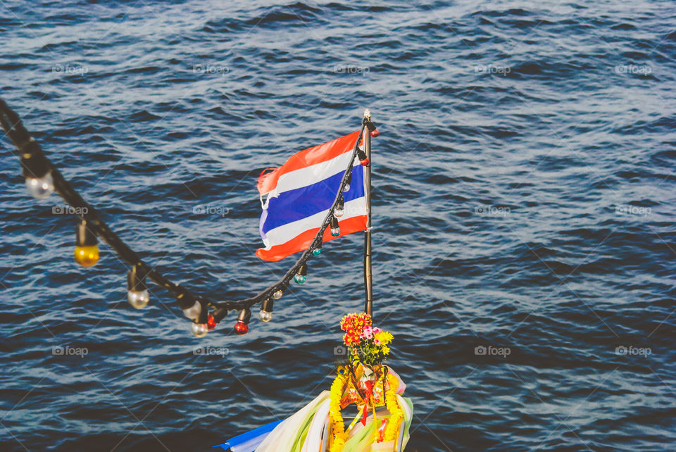 Thai flag on boat