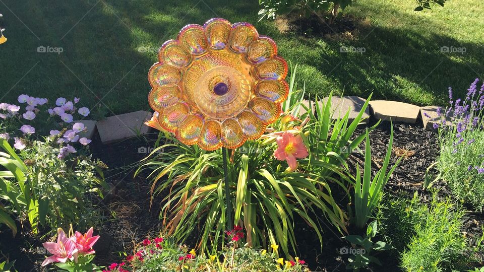 Art glass flower