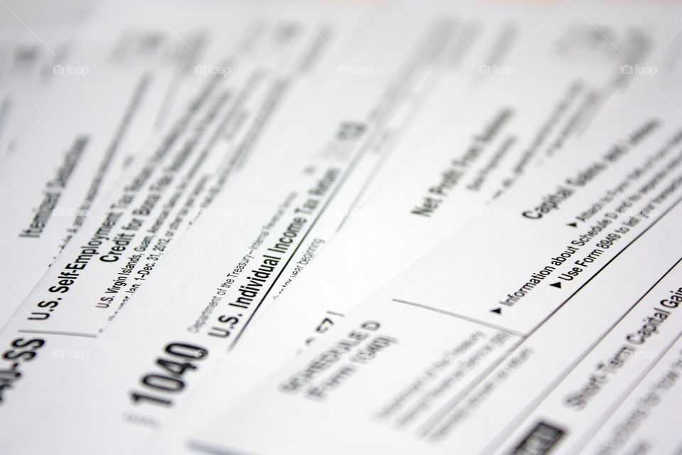USA income tax return form