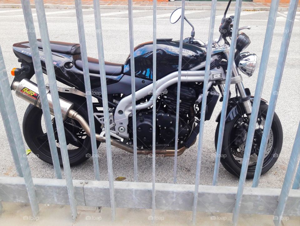 a motorbike in prison