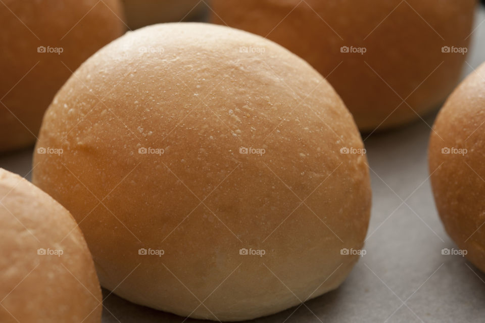 Closeup view of round little bread