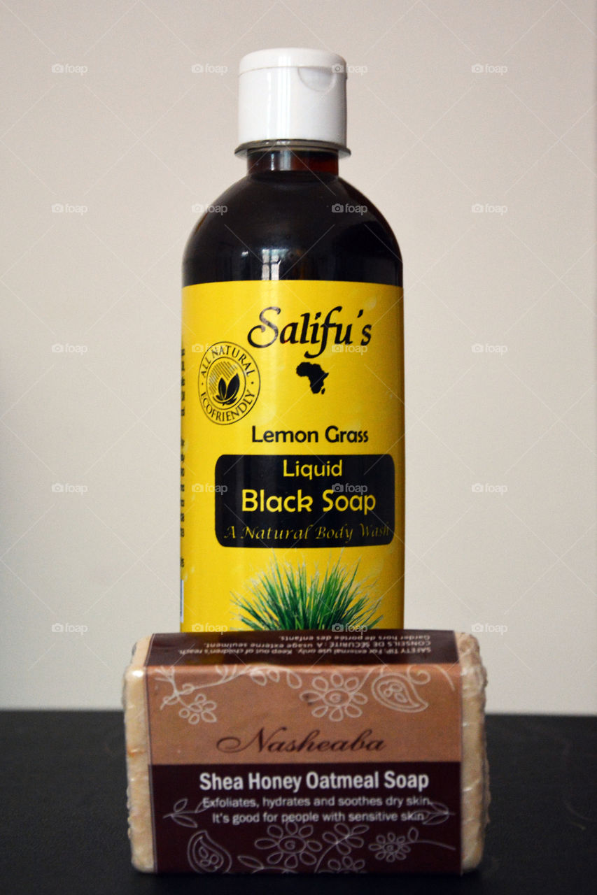african natural cosmetics. black soap and sheabutter soap