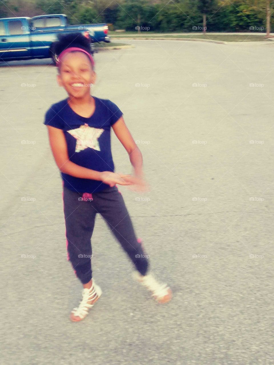 Having fun. Dancing at the park