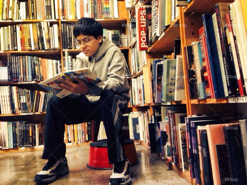 Boy in Bookstore