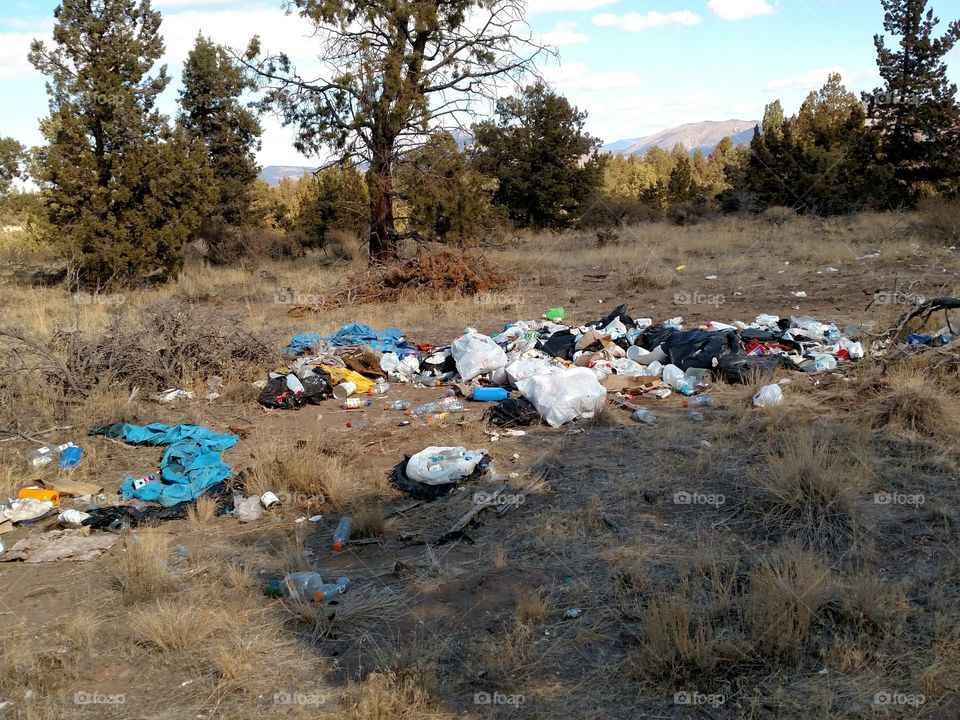 Trash Littering Open Public Land