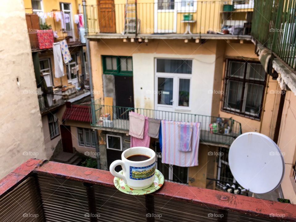 morning coffee on the balcony