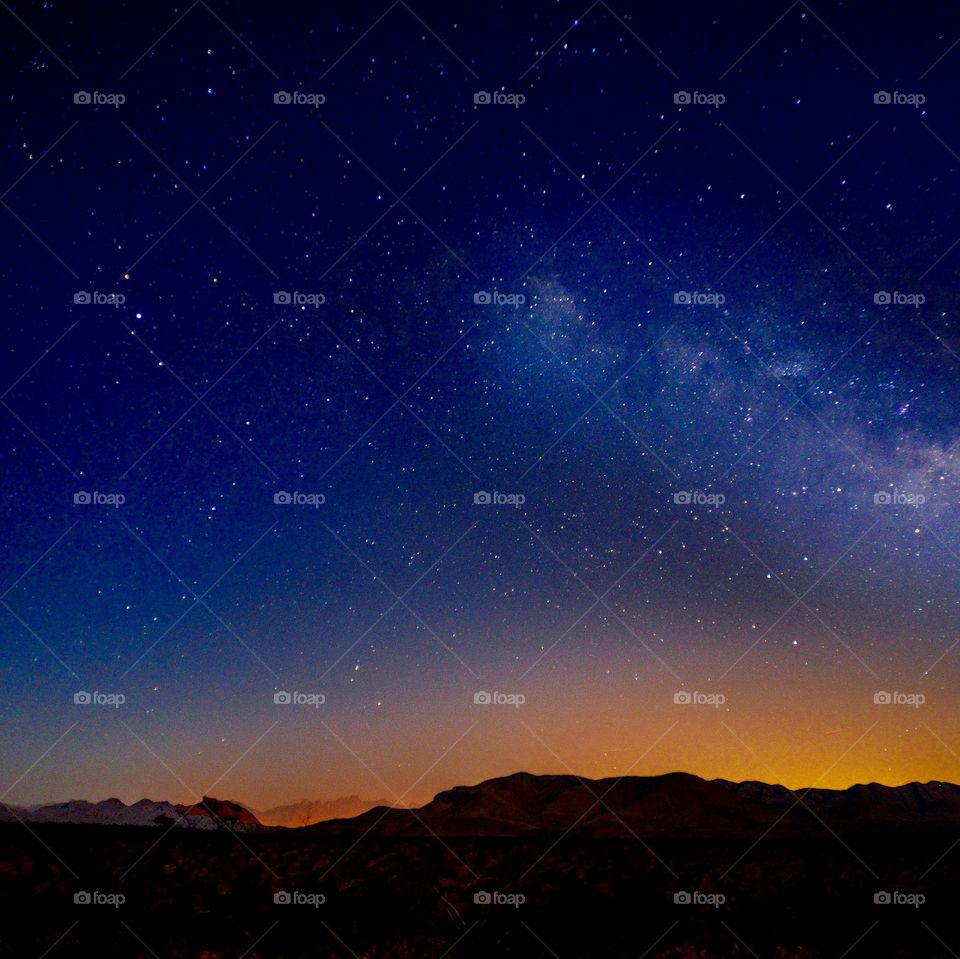 Milky Way over the mountains in Radium Springs, New Mexico
