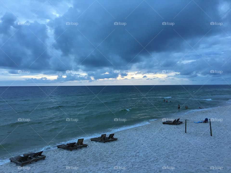 Storm clouds over sea